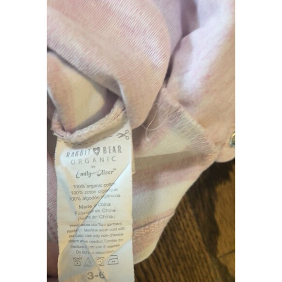 Rabbit and Bear Pink and White 100% Cotton Long Sleeve Jumpsuit Size 3-6 Months - Picture 6 of 6